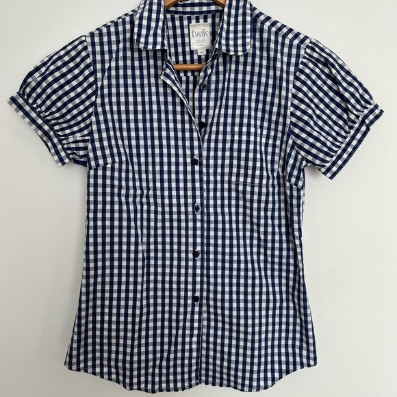 Twik Blue and White Checkered Shirt - Picture 2 of 6